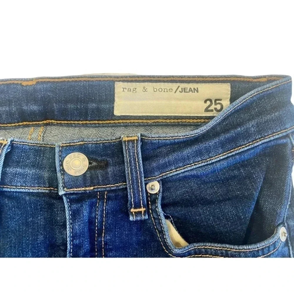 Rag & Bone Low Rise Stevie Skinny Ankle Tie Jeans Paz Color Size 25 - Picture 4 of 10
